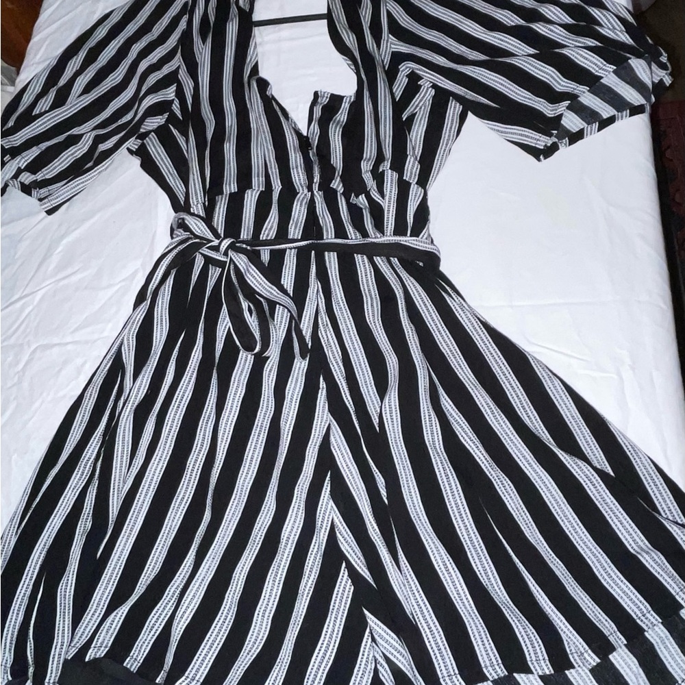 Black and White Striped Dress